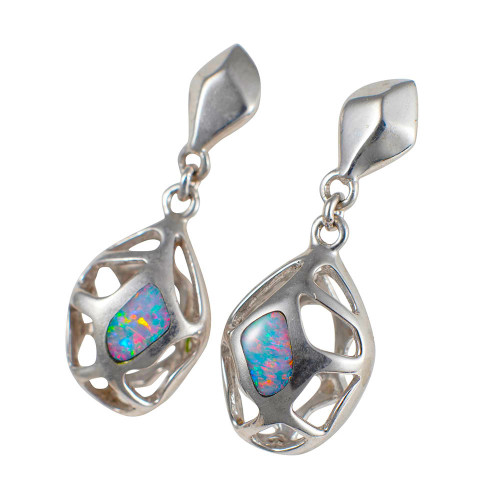 NYC STERLING SILVER AUSTRALIAN OPAL JEWELRY SET